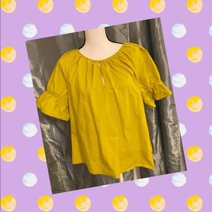 Ann Taylor summer cute top mustard yellow size L